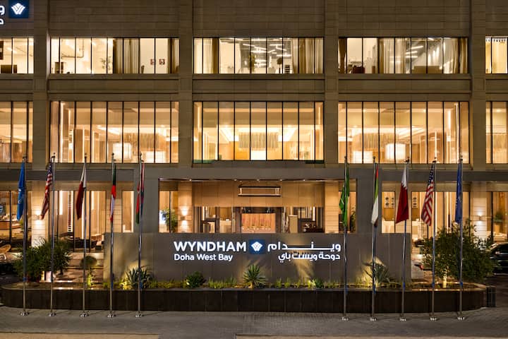 Exterior of Wyndham Doha West Bay hotel in Doha, Other than US/Canada
